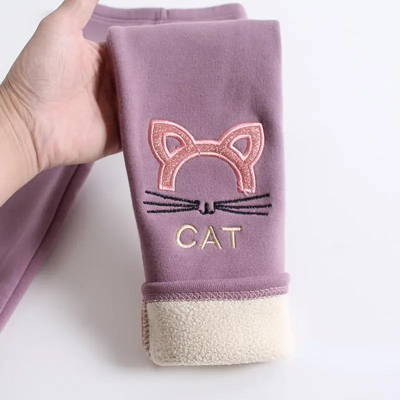 Girls Winter Cat Leggings