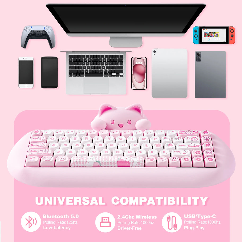 Cute Kitty C68 Wireless Gaming Keyboard