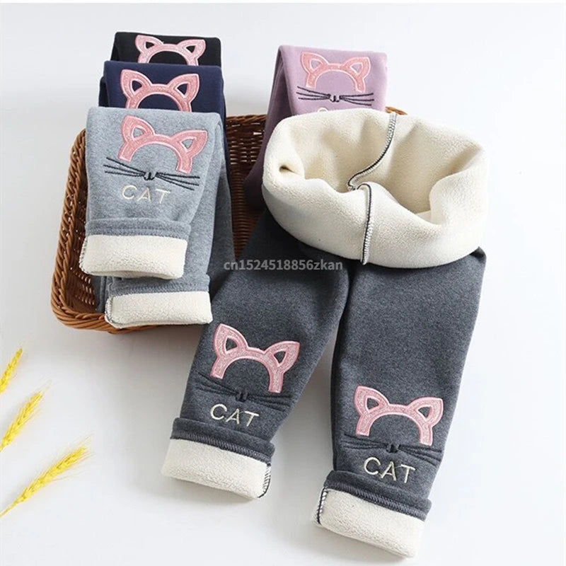 Girls Winter Cat Leggings